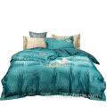 Green Luxury ashed silk jacquard embroidery bedding